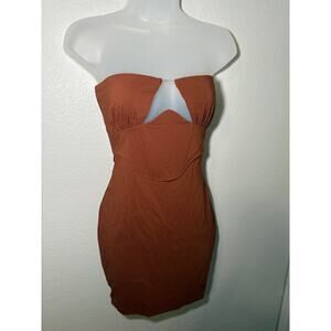 Tic Toc Strapless Mini Dress, Size Medium